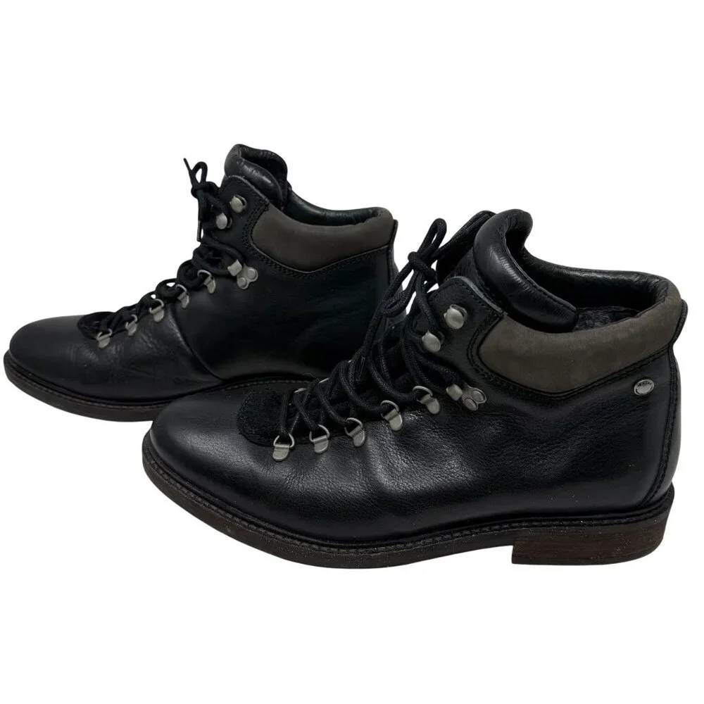 Pajar Canada Mens Black Leather Lace-Up Boots Size 11 Waterproof Impermeable